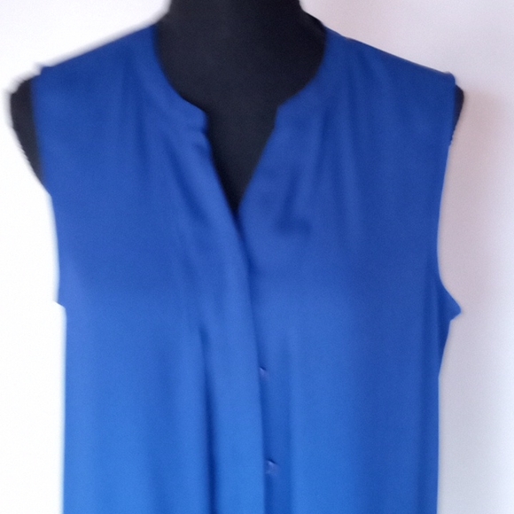 Chico's DRAMA FRINGE Trim Shirt Mysterious Blue Blouse - Picture 3 of 4